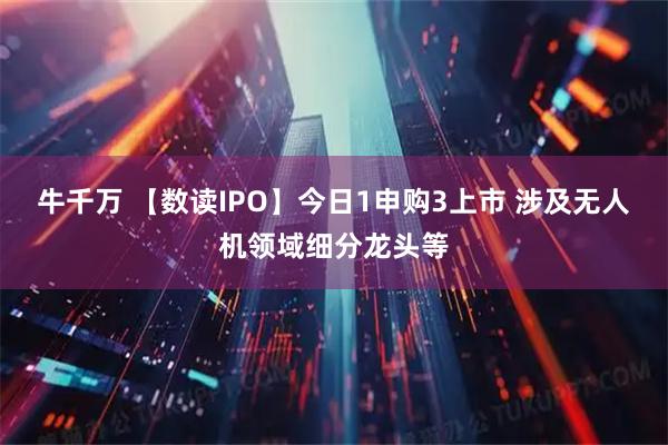 牛千万 【数读IPO】今日1申购3上市 涉及无人机领域细分龙头等